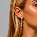 Dainty Crystal Tassel Earrings for Women