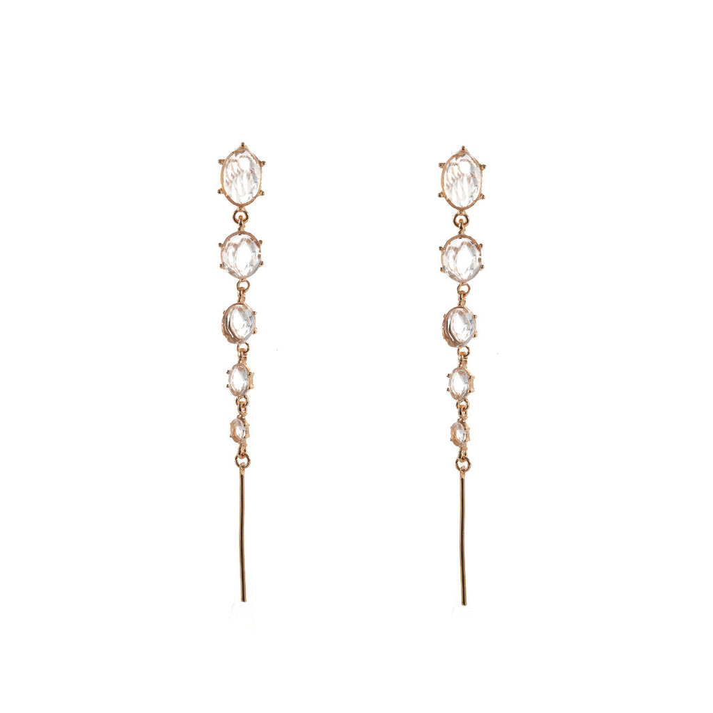 Dainty Crystal Tassel Earrings for Women