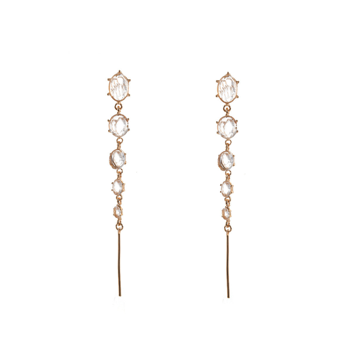 Dainty Crystal Tassel Earrings for Women