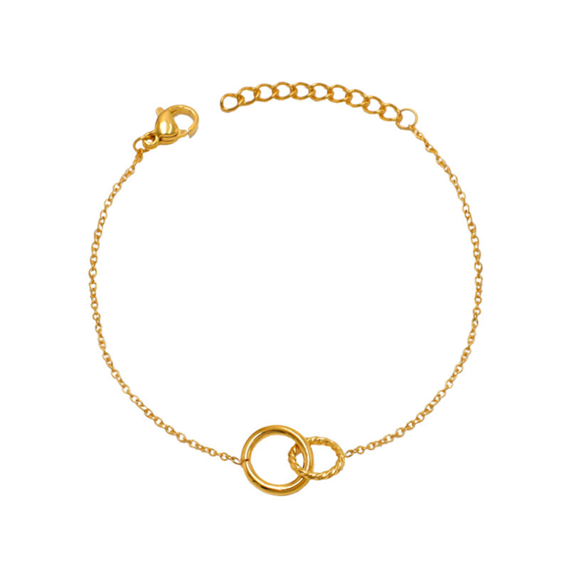 Double Circle Pendant Necklace for Women