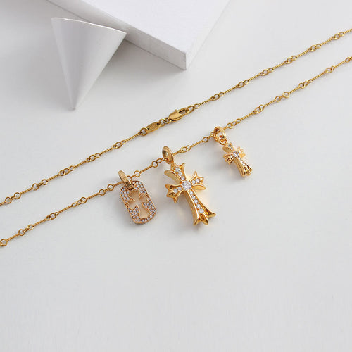 Crystal Cross Charm Necklace