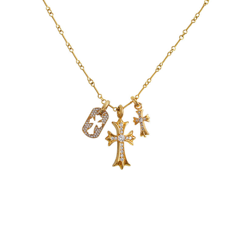 Crystal Cross Charm Necklace