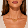 Double Circle Pendant Necklace for Women
